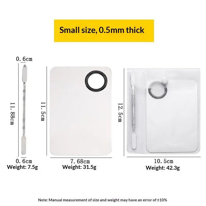 Stainless Steel Makeup Mixing Palette & Spatula Tool Makeup Mixing Palette SWANS A1