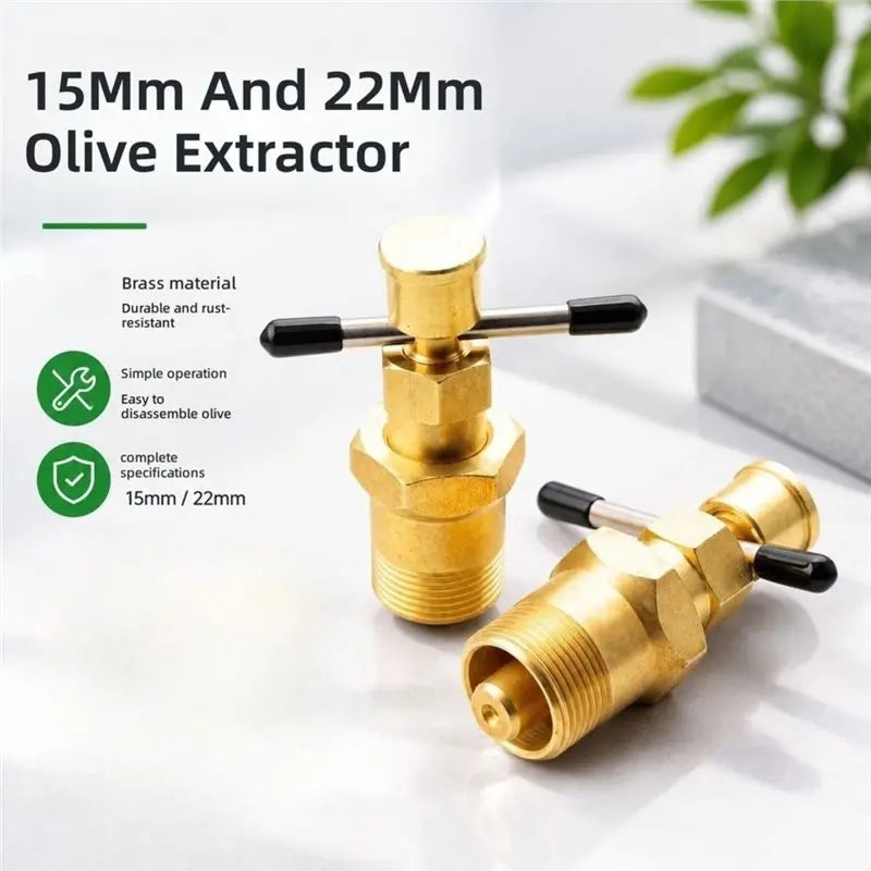 Brass Olive Puller Tool – 15mm & 22mm Compression Ring Remover Plumbing Removal Tool SWANS
