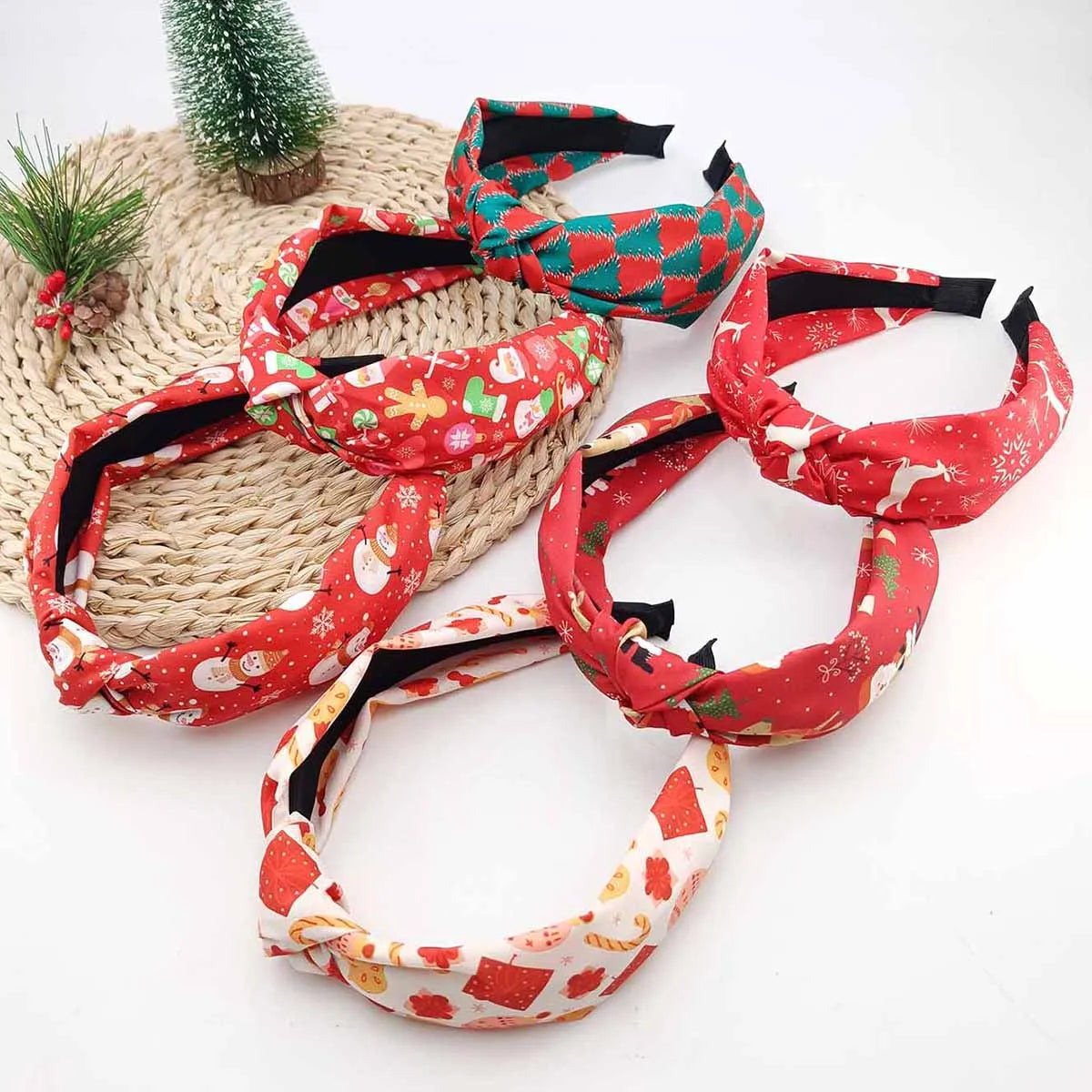 Christmas Wide-Edge Knotted Headband for Women | Festive Hair Headband SWANS