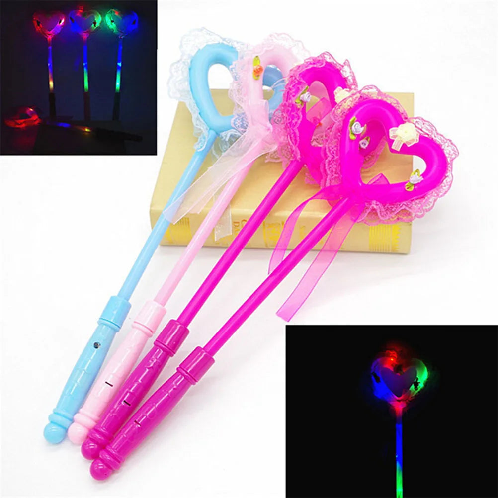 Love Heart Flashing Glow Wand – Light-Up Party Stick Glow Party Wand SWANS