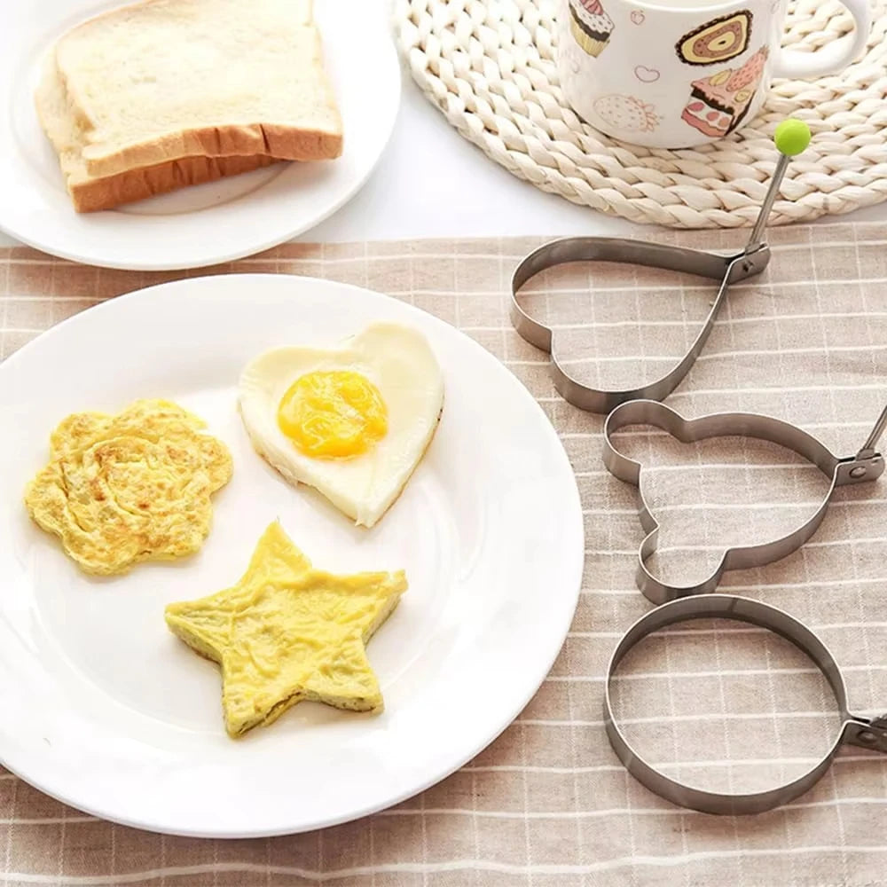 SWANS 5-Pack Stainless Steel Egg Ring Molds – Fun Shapes Egg Ring Molds SWANS