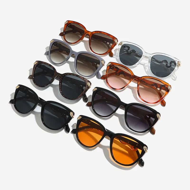 Y2K Cat Eye Sunglasses Gold Snake UV400 Gradient Shades Cat Eye Sunglasses SWANS