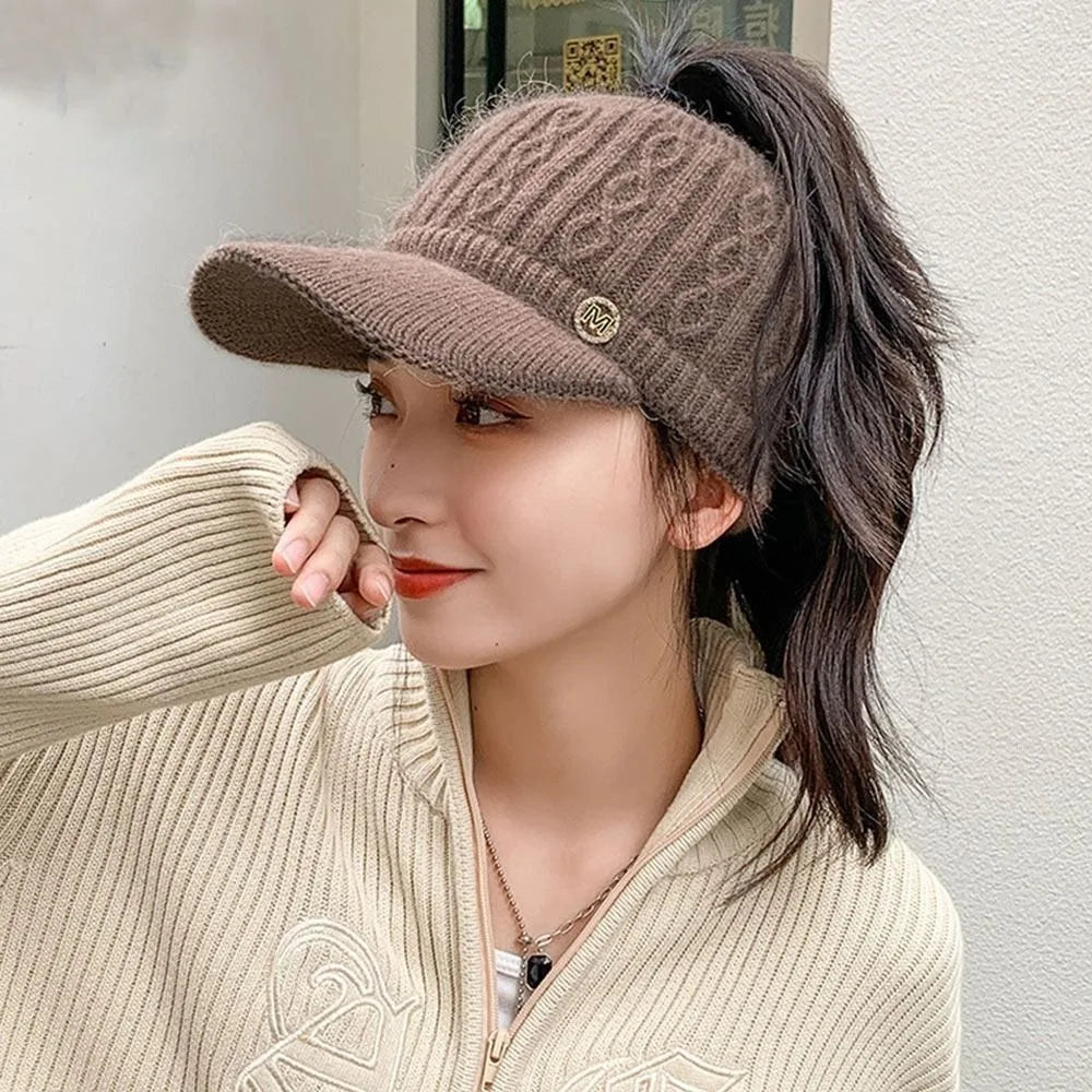 SWANS Soft Knitted Windproof Open-Top Winter Hat | Unisex Knitted Winter Hat SWANS khaki