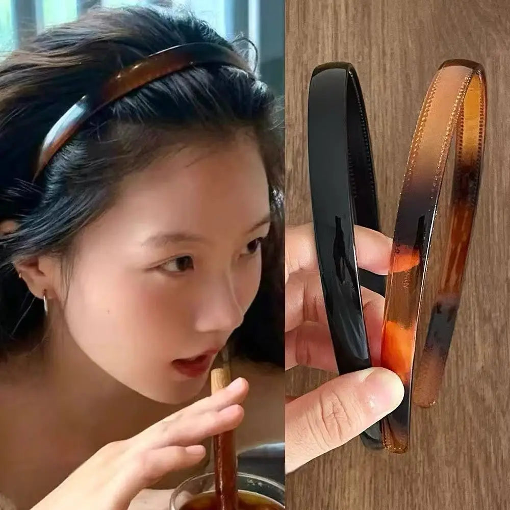 Women's Tortoiseshell Acrylic Hair Headband – Non-Slip Style Hair Headband SWANS