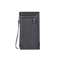 Long PU Leather Wallet – Multi-Card Organizer & Wrist Strap PU Leather Wallet SWANS Black