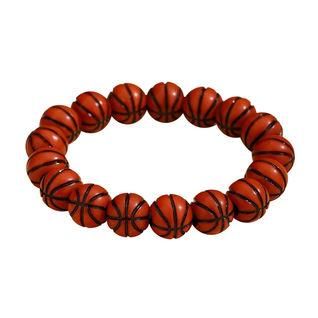 Sports Ball Beaded Bracelet – Unisex Acrylic Charm Beaded Charm Bracelet SWANS