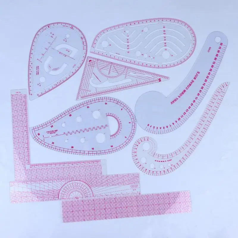 Tailor Measuring Ruler Kit 4/5/6/9Pcs – Sewing Quilting Tools Sewing Ruler Set SWANS