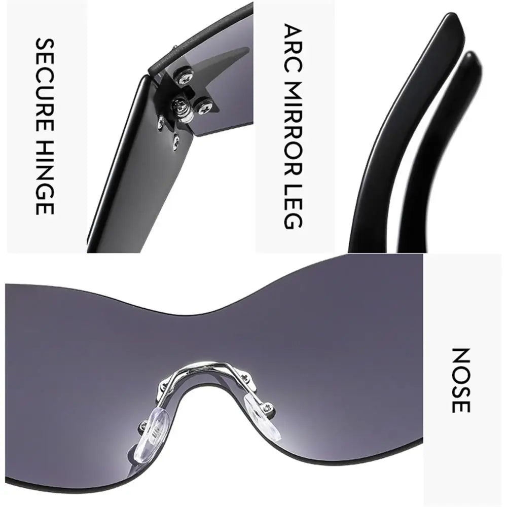 Y2K Oversized Goggle Wrap Around Sunglasses – Unisex UV Goggle Sunglasses SWANS