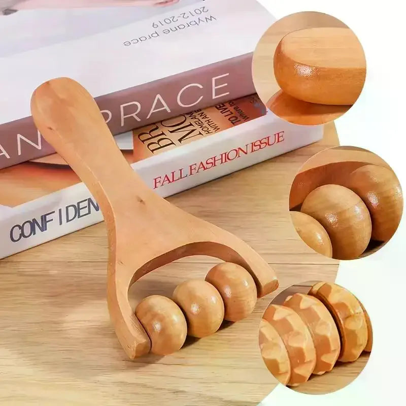 YOVIP Wooden Roller Massager – Shoulder, Neck & Body Wooden Roller Massager SWANS