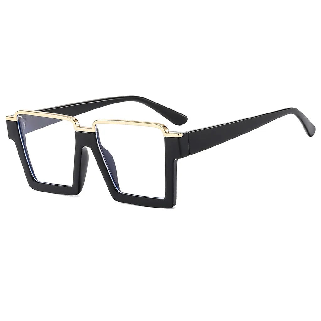 Oversized Semi-Rimless Blue Light Blocking Eyeglasses Frame Eyeglasses Frame SWANS Black