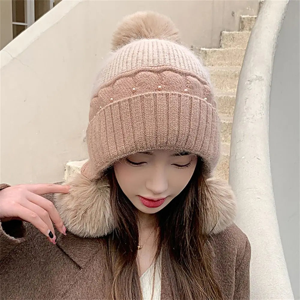 Thickened Knit Beanie – Windproof Ear Protection Winter Hat Knitted Beanie Hat SWANS
