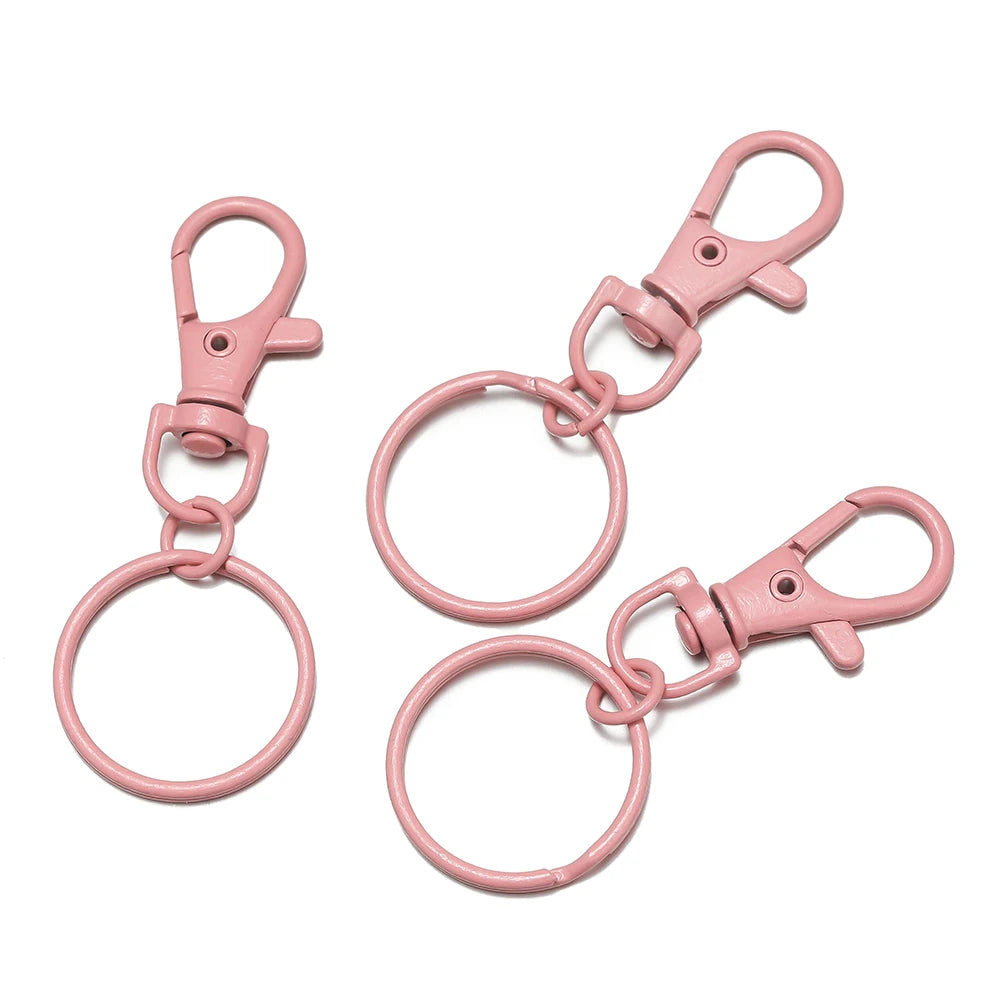 Multicolor Lobster Clasp Keyring Hooks with Adjustable Buckle Jewelry Findings SWANS Light pink 5pcs