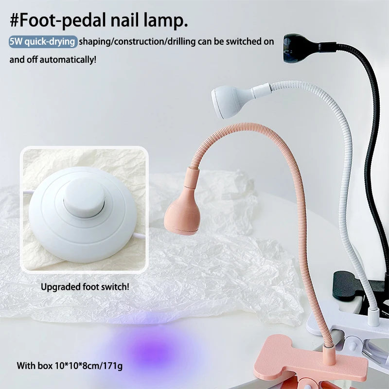 YOVIP Foot Pedal LED Nail Dryer – Clip Style Nail Art Lamp LED Nail Dryer SWANS