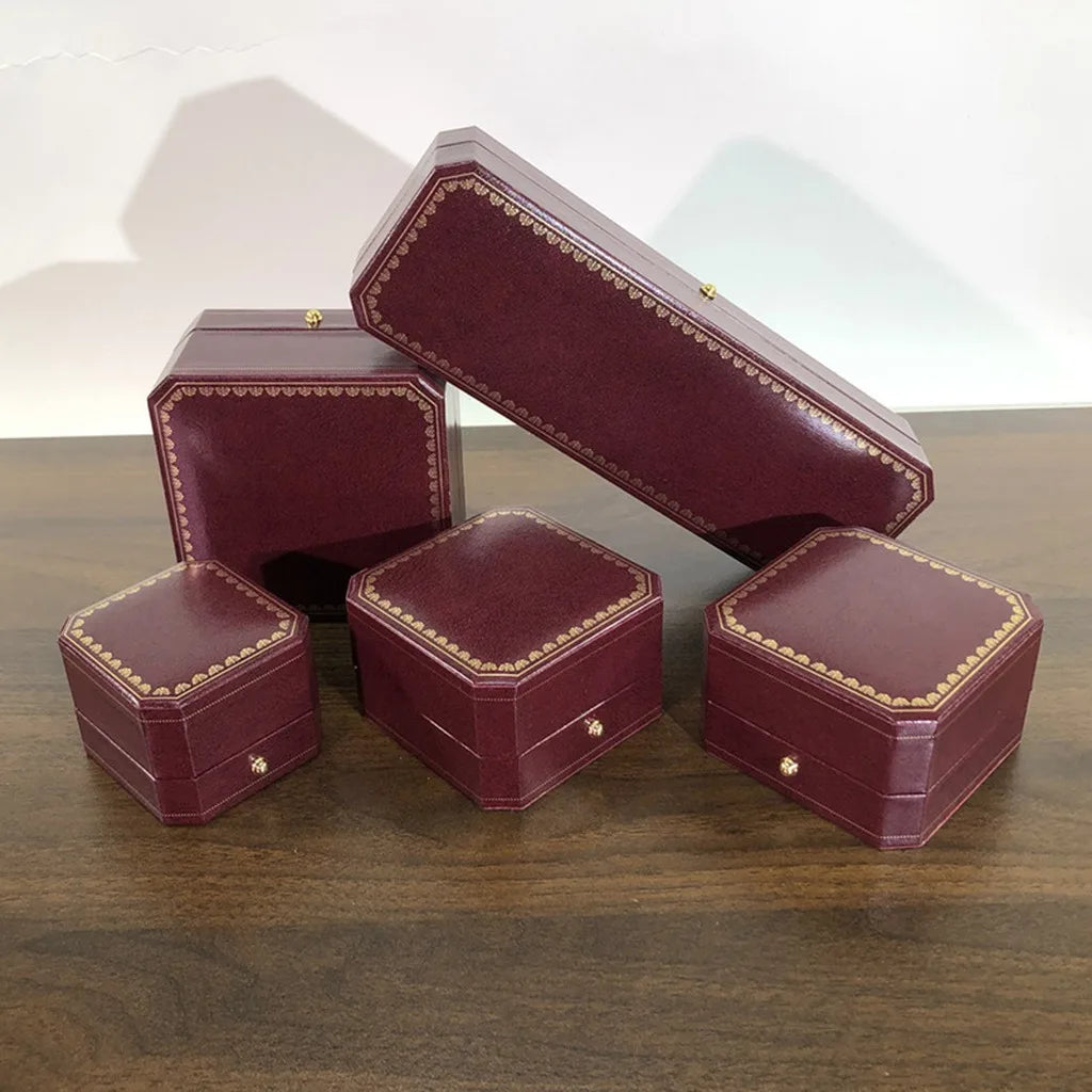 Octagonal Burgundy Jewelry Box – Necklace, Earring & Gift Box Jewelry Gift Box SWANS