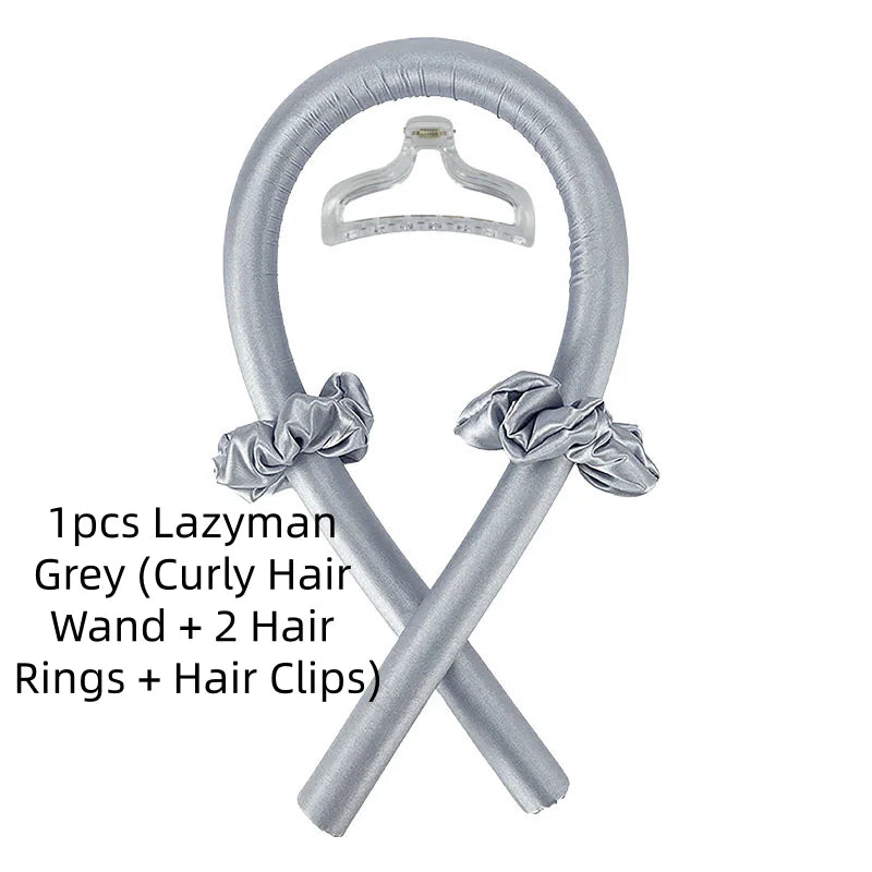 Foam No-Heat Sleeping Hair Curlers – Big Wave Styler 1/3/5pc Hair Curl Styler SWANS 1pcs Lazyman Grey
