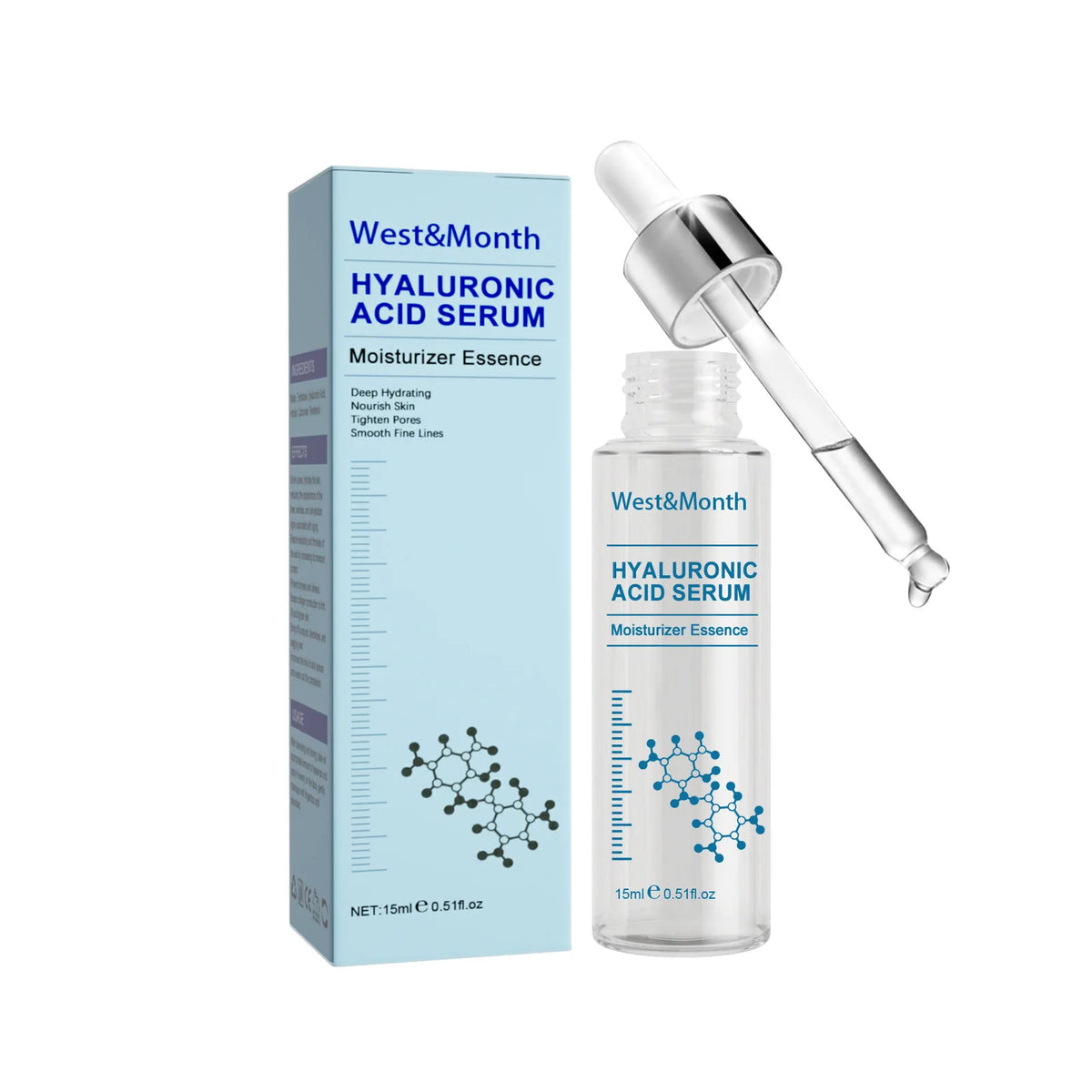 WEST MONTH Hyaluronic Acid Face Serum – Firming & Hydrating Face Serum SWANS 15ml Boxed