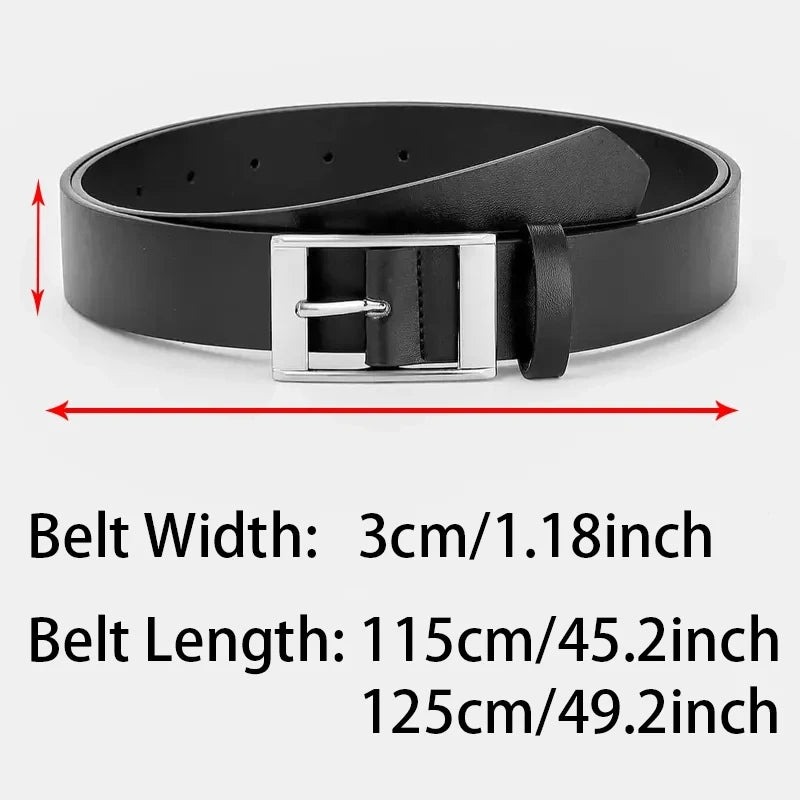 Men's PU Leather Belt – Metal Pin Buckle Casual Jean Belt Men's Leather Belt SWANS