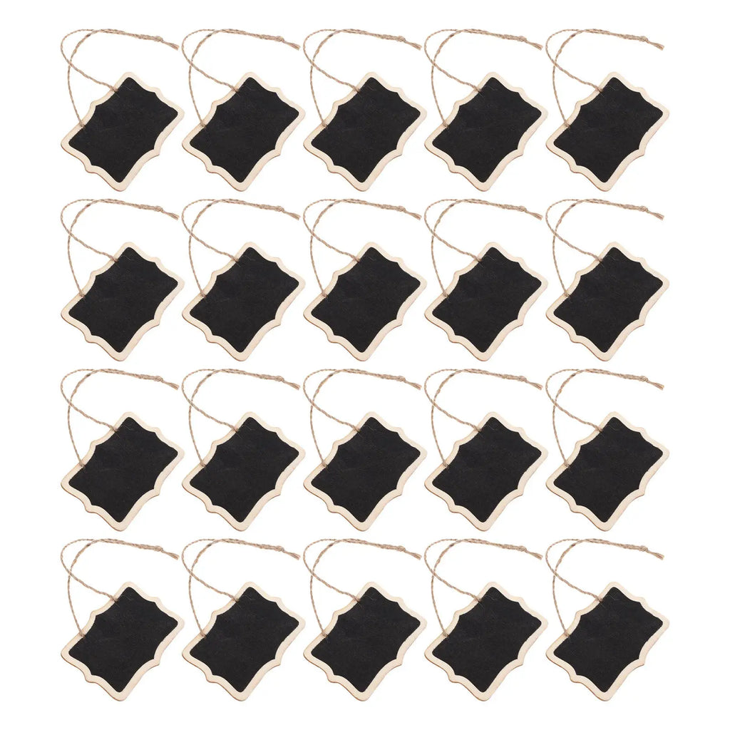 40-Pack Mini Wooden Chalkboard Tags – Reusable Hanging Labels Chalkboard Label Tags SWANS Default Title
