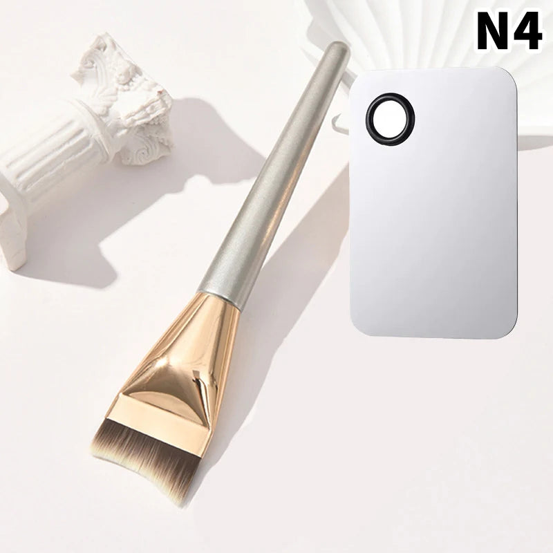 YOVIP Foundation Brush Set with Palette & Powder Puff Makeup Brush Set SWANS N4