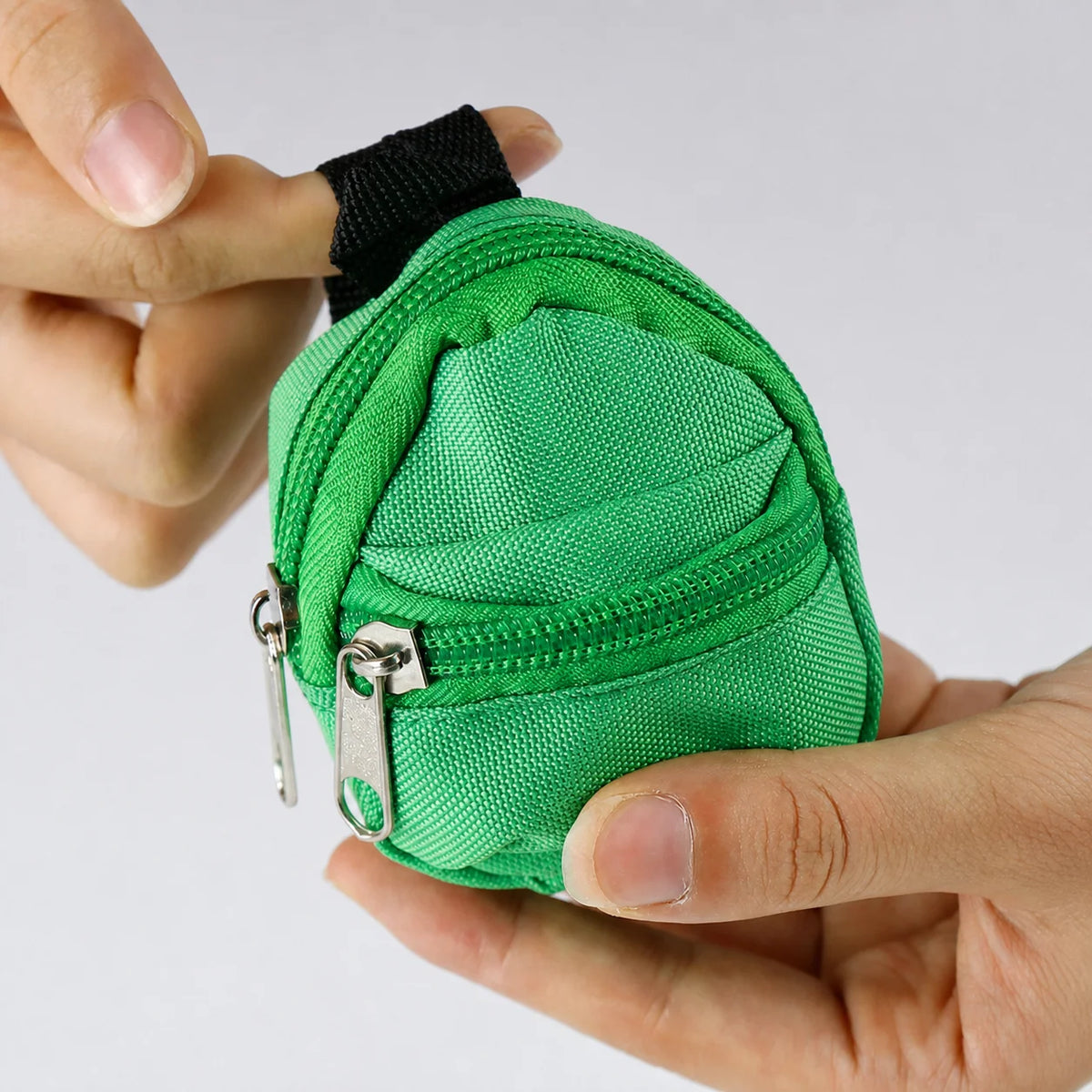 Mini Backpack Coin Purse – Double Zipper Pouch with Key Ring Coin Purse SWANS