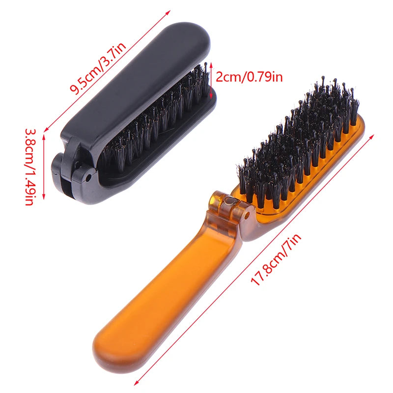 Foldable Boar Bristle Hair Brush – Compact Travel Comb Travel Hair Brush SWANS