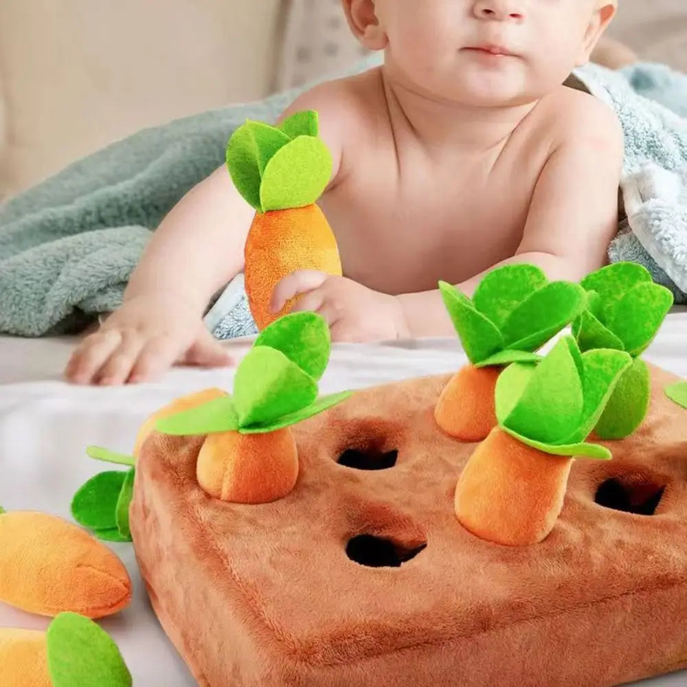Pull-Up Carrot Plush Toy – Kids & Pet Interactive Play Set Plush Interactive Toy SWANS