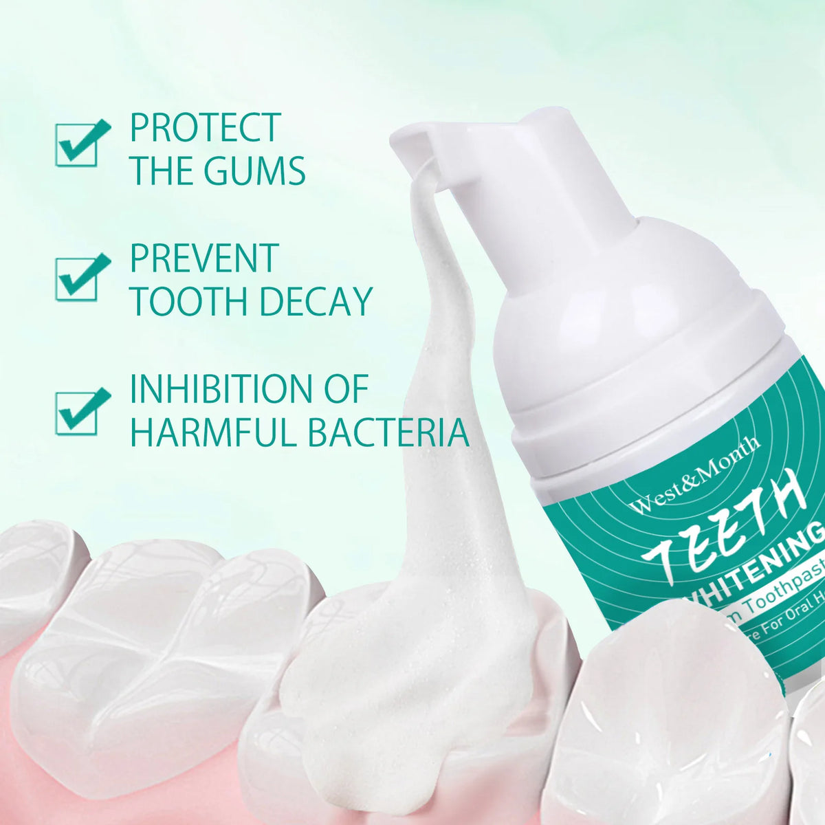 Whitening Foam Toothpaste Mousse – Plaque & Stain Remover Whitening Foam Toothpaste SWANS