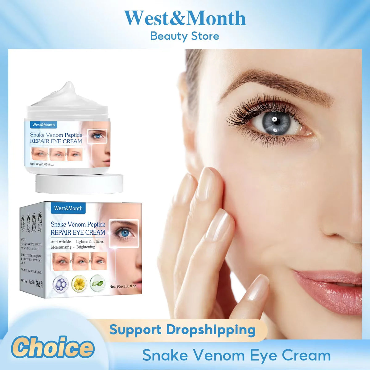 West Month Snake Venom Peptide Eye Cream – Anti-Aging 30g Peptide Eye Cream SWANS Default Title