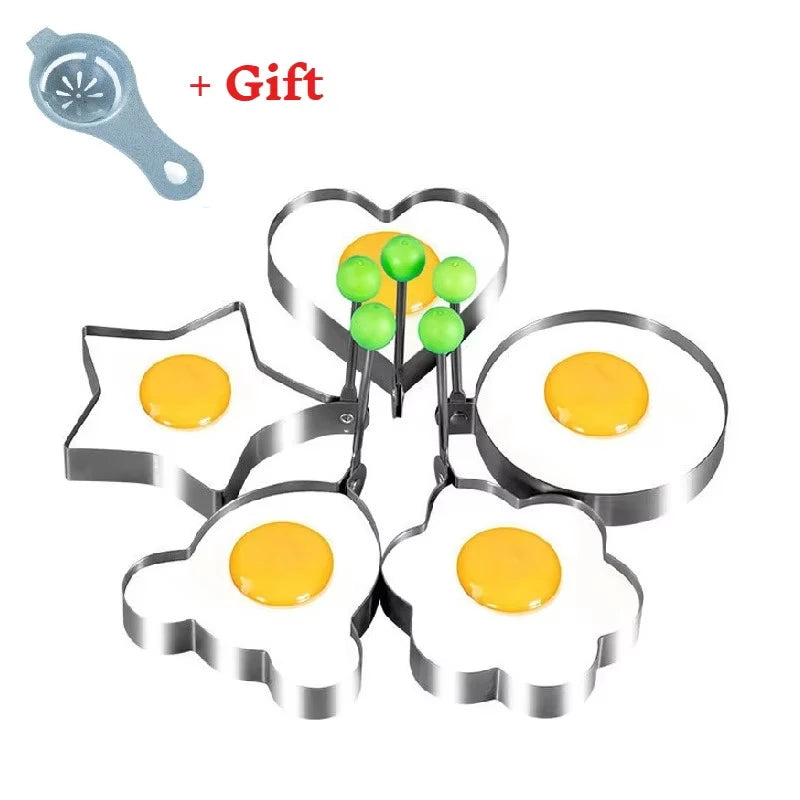 SWANS 5-Pack Stainless Steel Egg Ring Molds – Fun Shapes Egg Ring Molds SWANS 6Pcs