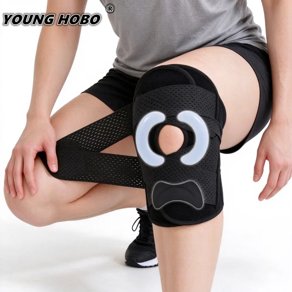 2-Pack Elastic Knee Support Sleeves with Spring Stays | Unisex Knee Support Sleeve SWANS