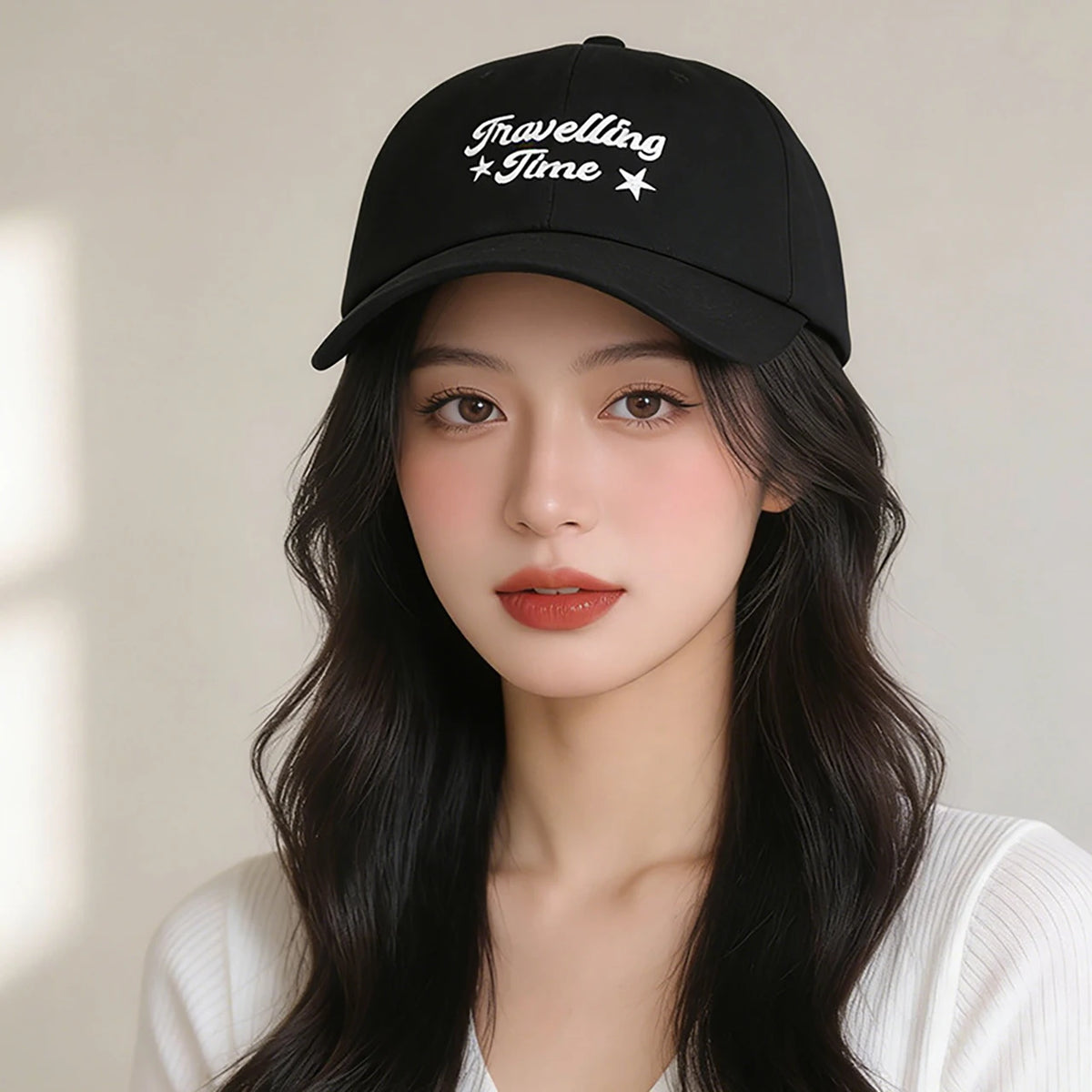 Women's Embroidery Letter Baseball Cap – Adjustable Sun Visor Women's Baseball Cap SWANS black Adjustable
