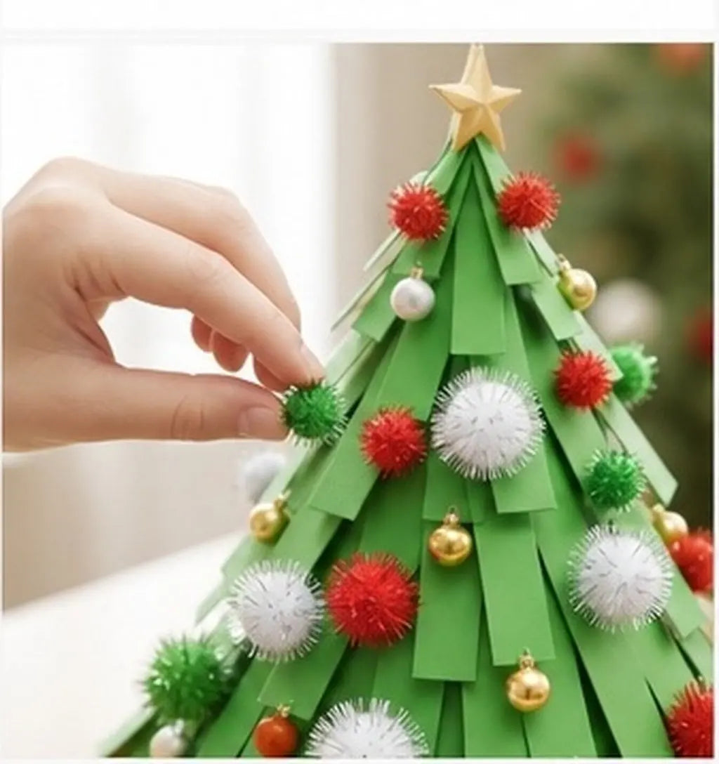 300Pcs Mini Glitter Pom Poms 10mm Red Green White DIY Crafts Craft Pom Poms SWANS