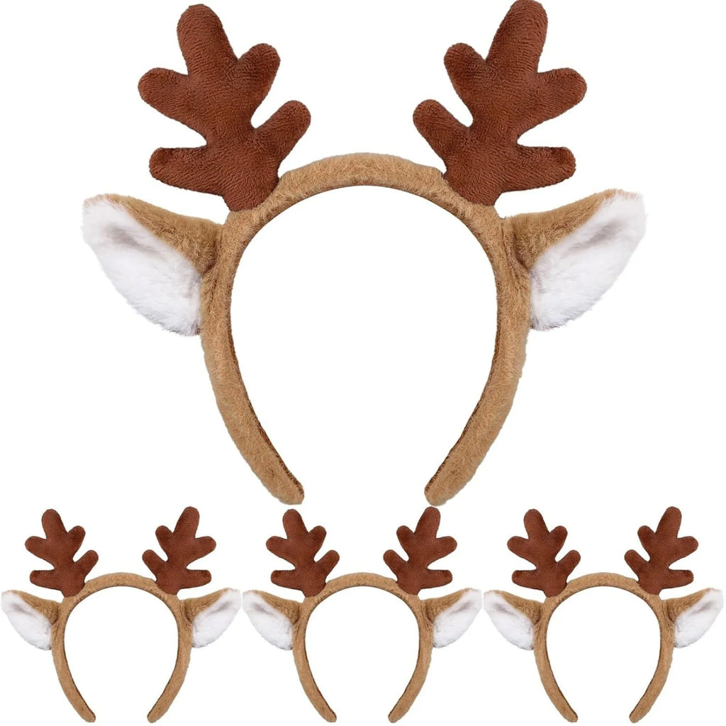 Christmas Reindeer Antlers Headband – Plush Festive Accessory Festive Hair Headband SWANS
