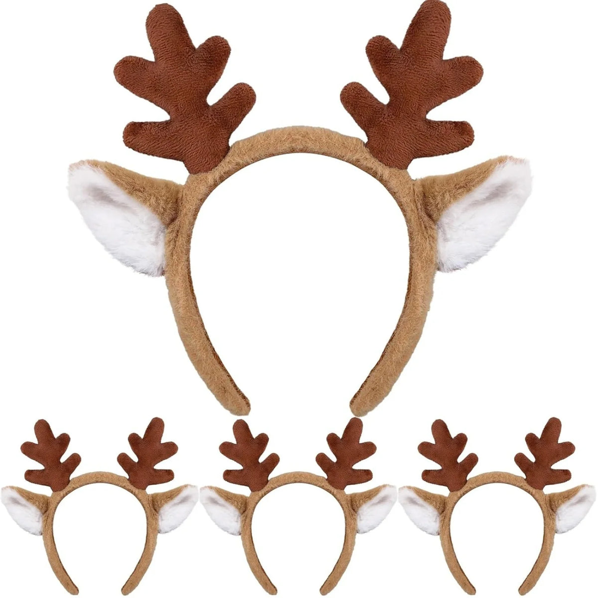 Christmas Reindeer Antlers Headband – Plush Festive Accessory Festive Hair Headband SWANS