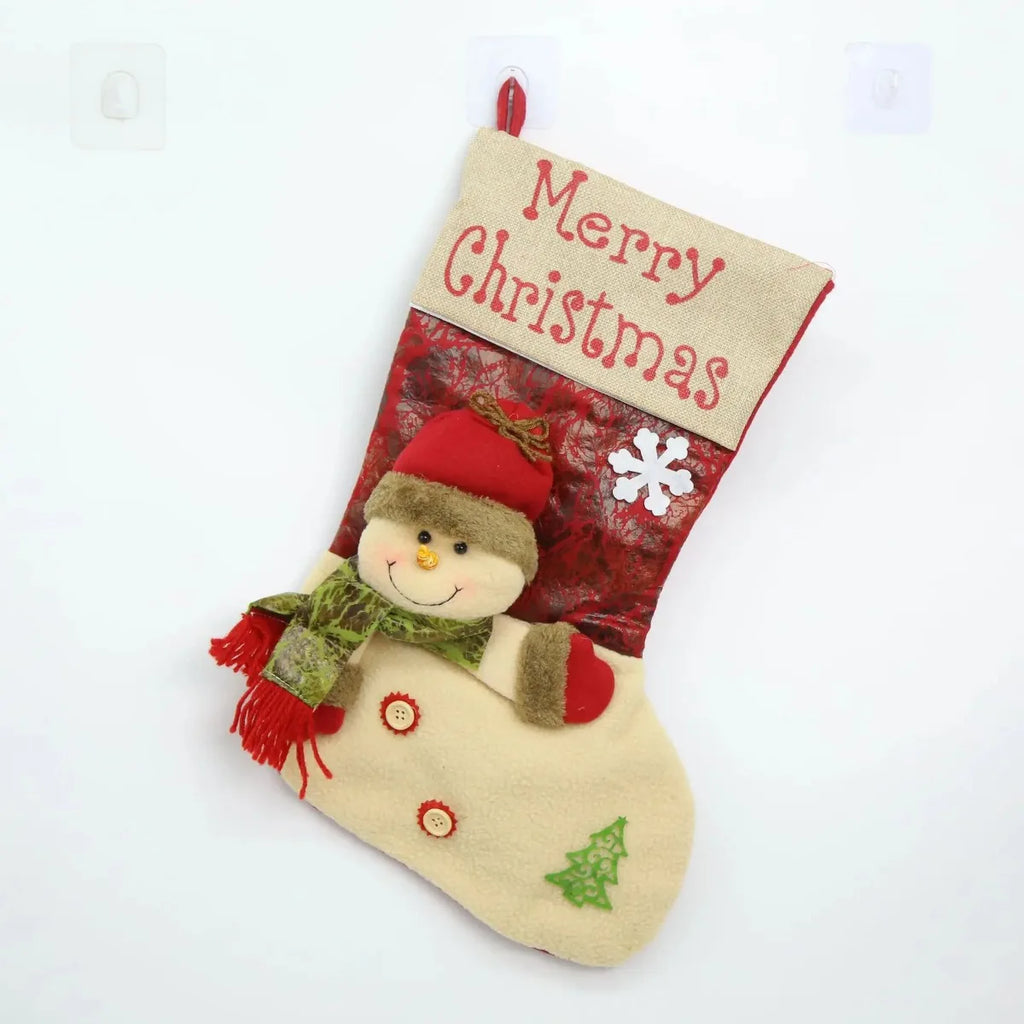 Big Head Doll Christmas Stocking Plush Candy Gift Bag Ornament Christmas Stocking Ornament SWANS