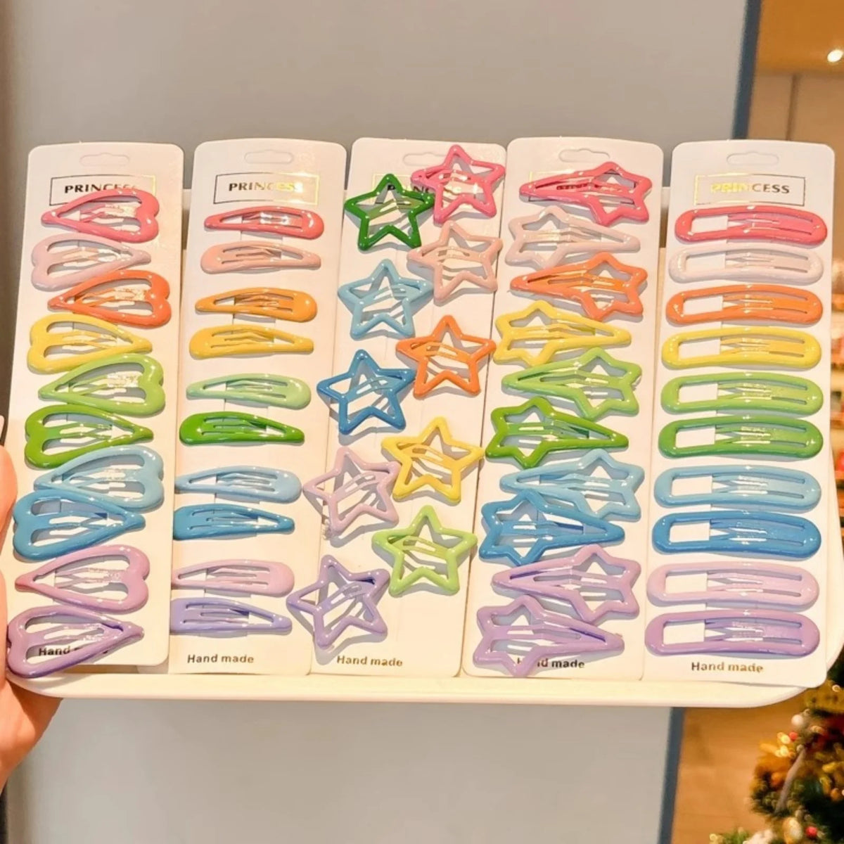 10-Pack Star & Heart Hair Clips – Colorful Girls' Barrettes Girls Hair Barrettes SWANS