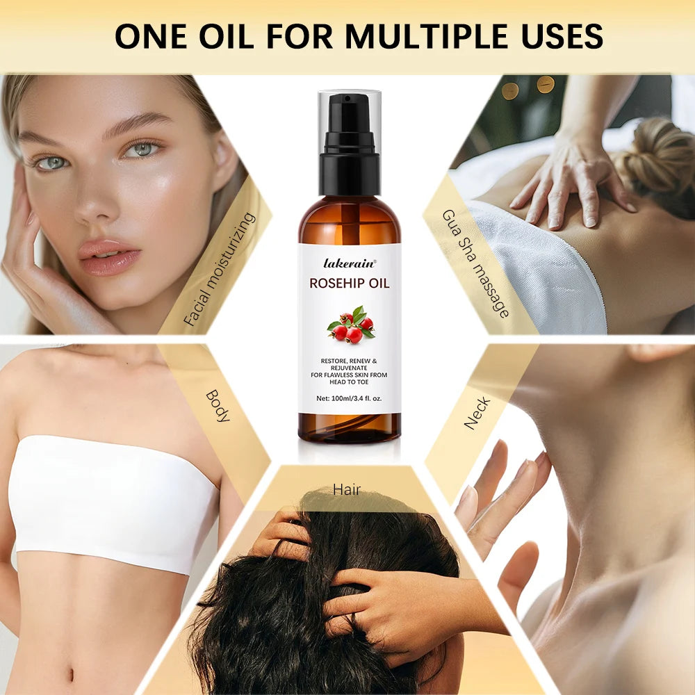 Organic Rosehip Seed Face Oil 30ml – Hydrating Skin Moisturizer Rosehip Face Oil SWANS