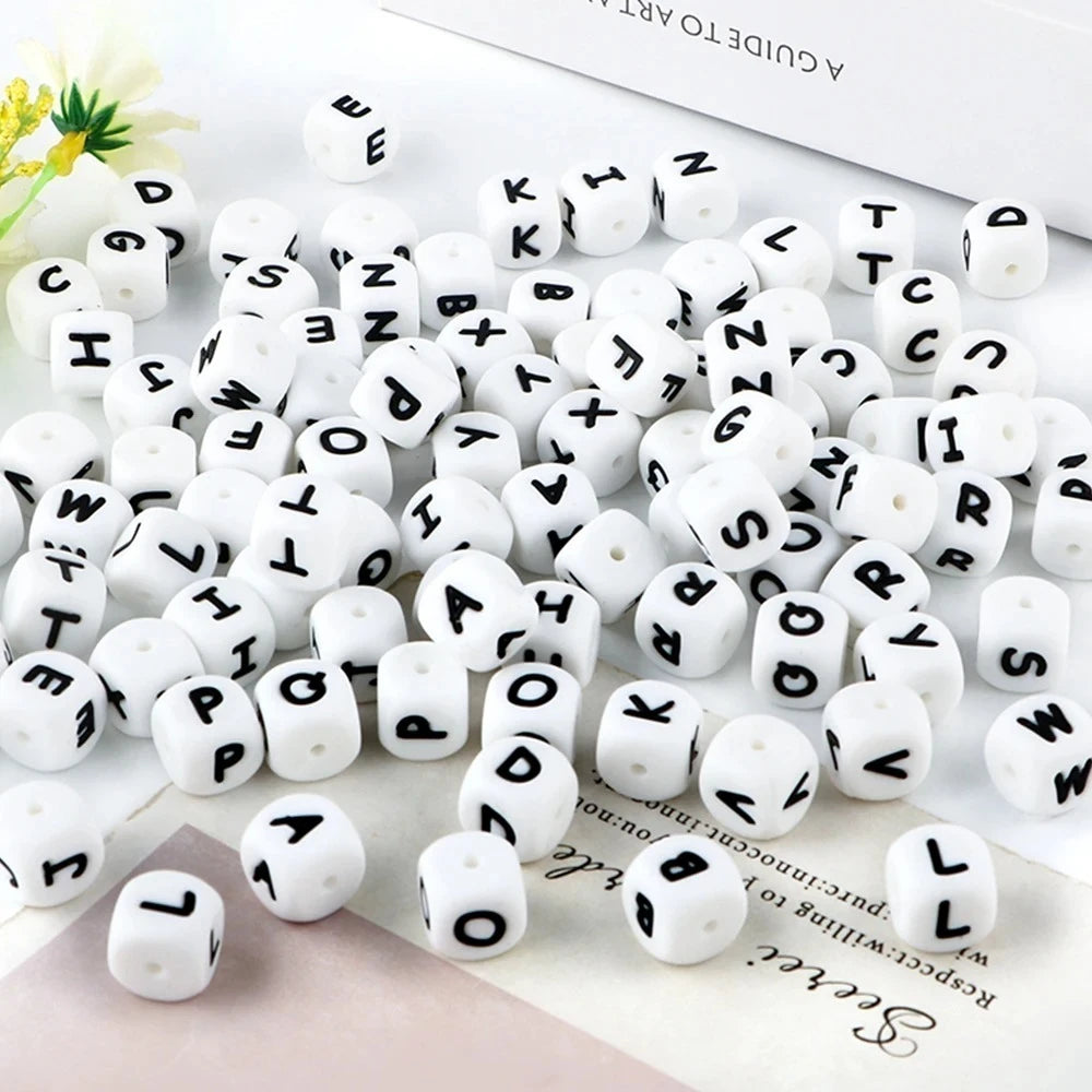 12mm Silicone Letter Beads – DIY Alphabet Jewelry Making Beads Alphabet Craft Beads SWANS