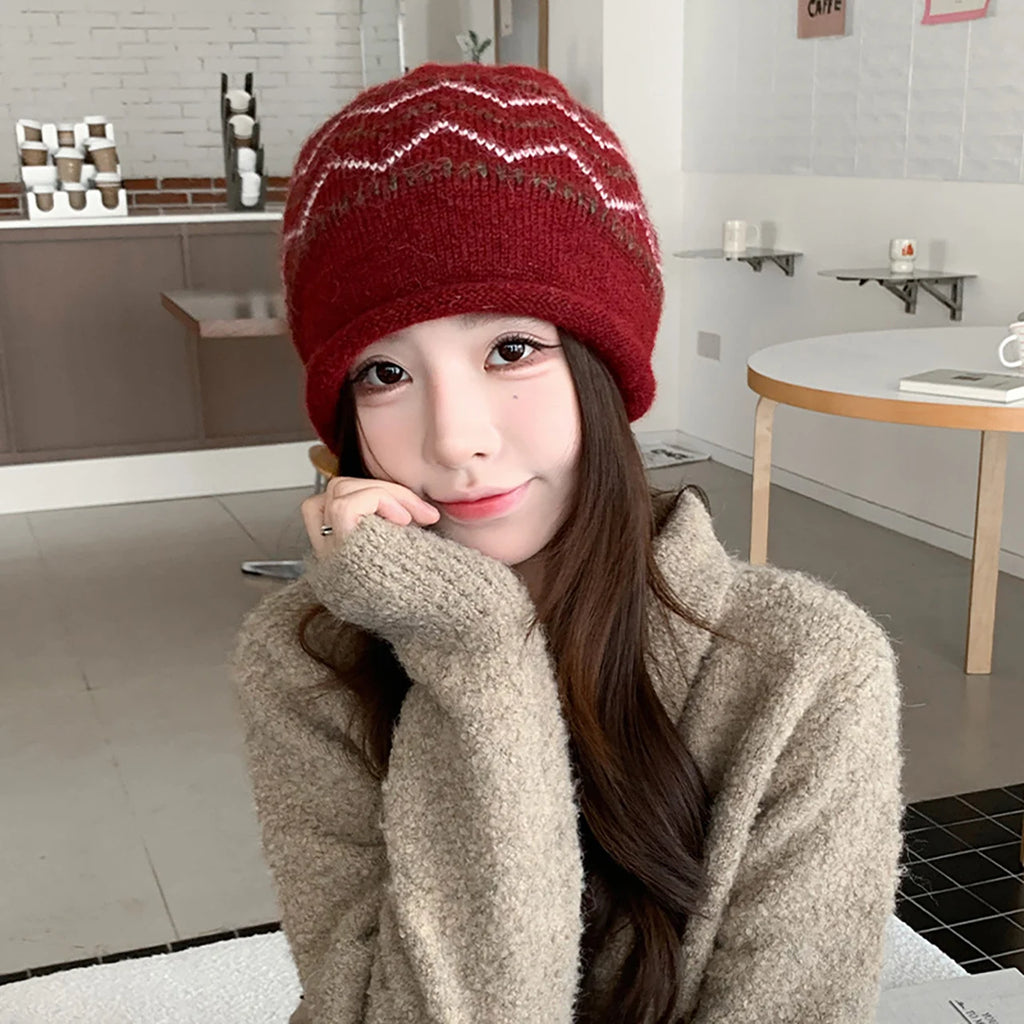 Women's Slouchy Knit Beanie – Soft Warm Winter Rolled Edge Hat Knit Winter Beanie SWANS