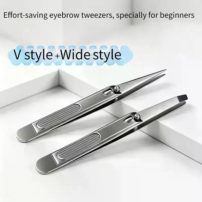 YOVIP Lever Stainless Steel Tweezers – Eyebrow & Beard 1/2 Pack Grooming Tweezers SWANS