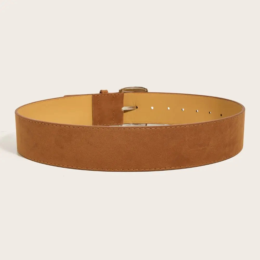 Women's Wide PU Leather Belt – Pin Buckle Dress Waistband Women's Fashion Belt SWANS