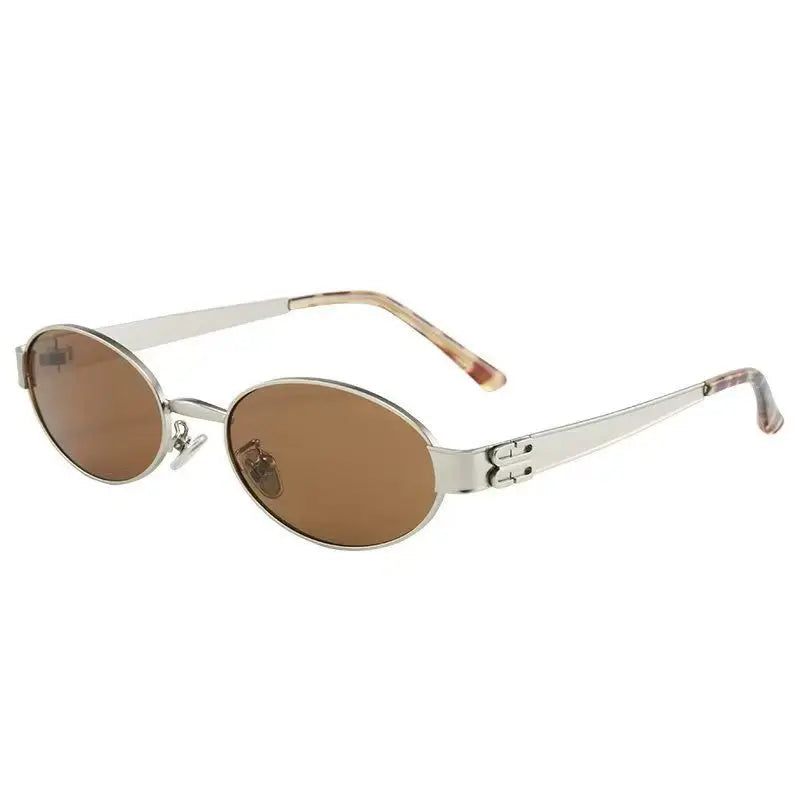 TOYEARN Y2K Oval Sunglasses Steampunk Vintage Metal UV400 Oval Sunglasses SWANS
