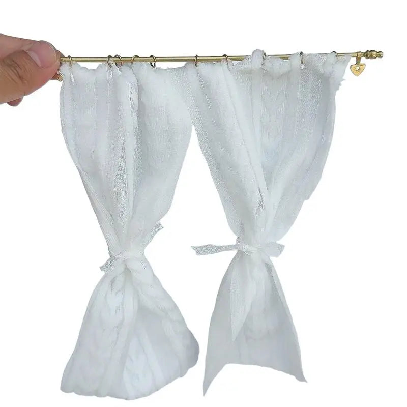 Miniature Dollhouse Curtain Rod 1:12 Scale Metal Accessory Dollhouse Accessory SWANS
