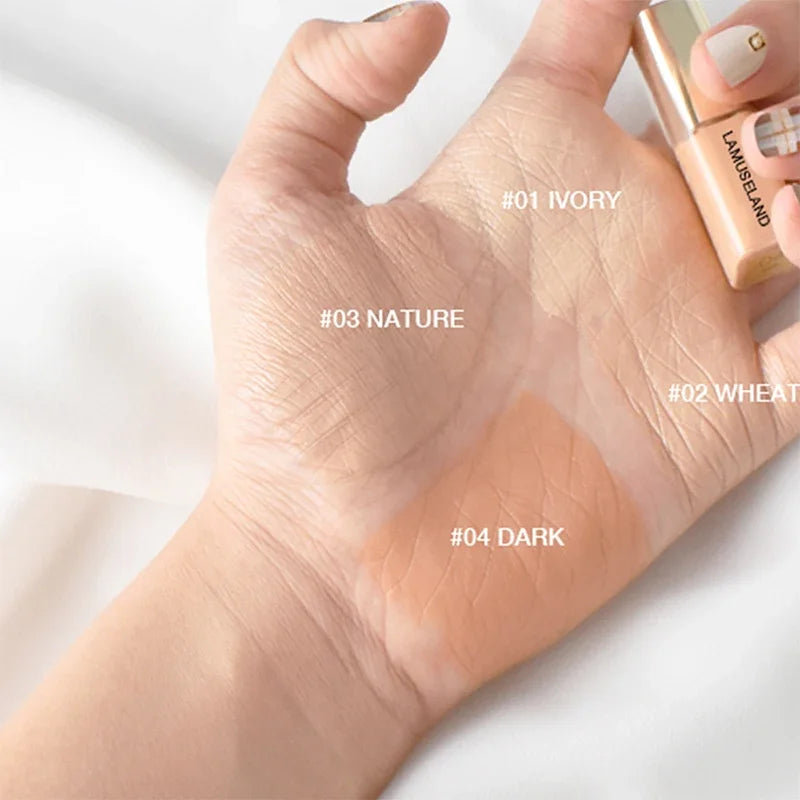LAMUSELAND Mini Liquid Concealer 4 Shades – Waterproof 3.5g Liquid Concealer SWANS