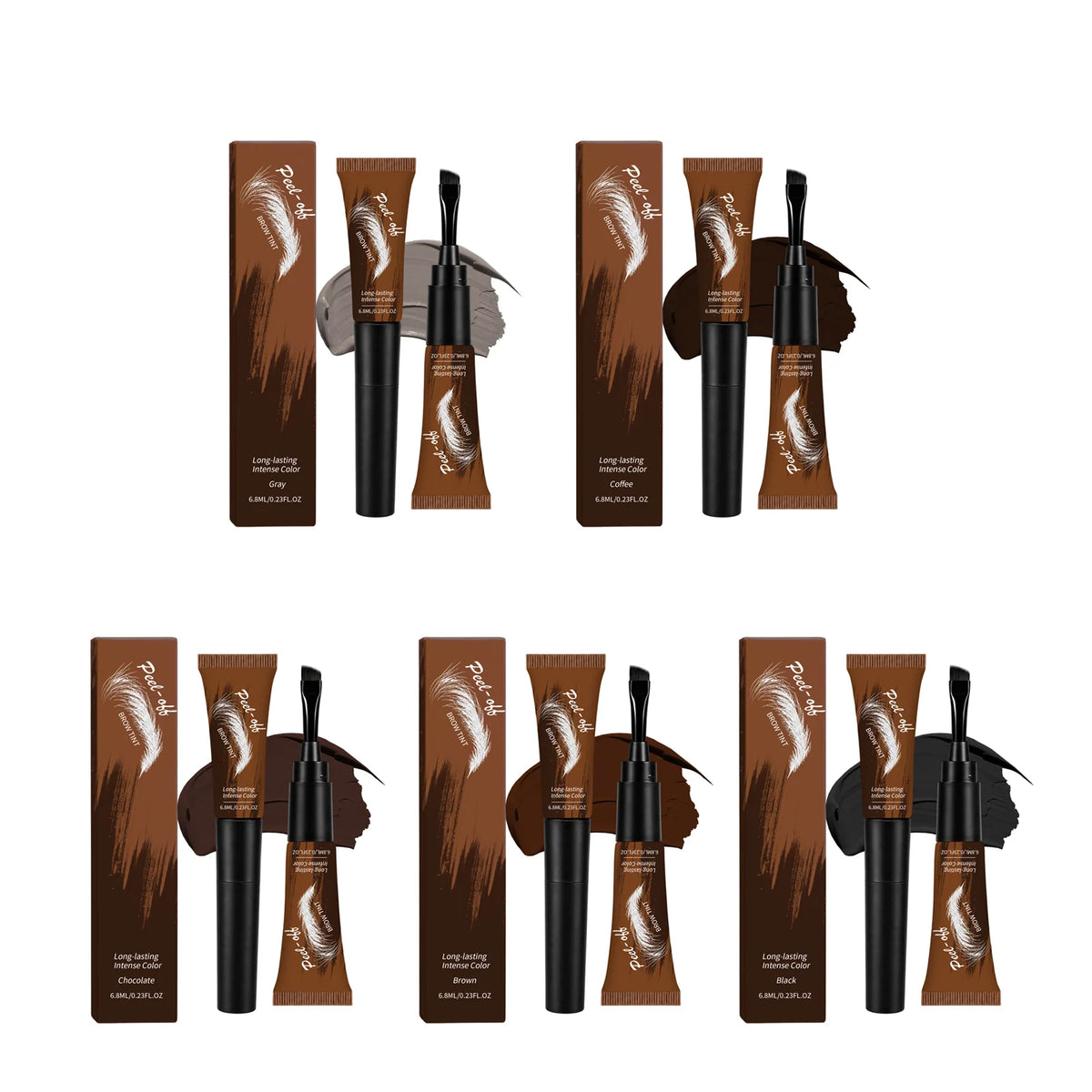 Peel Off Eyebrow Tint Gel – 5 Shades, Waterproof Long-Lasting Eyebrow Tint Gel SWANS