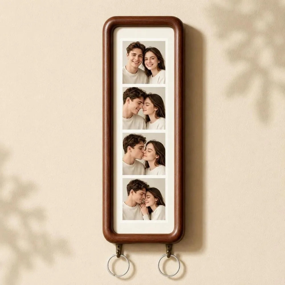 Vintage Wooden Photo Strip Frame – Mortise & Tenon with Hook Wooden Photo Frame SWANS