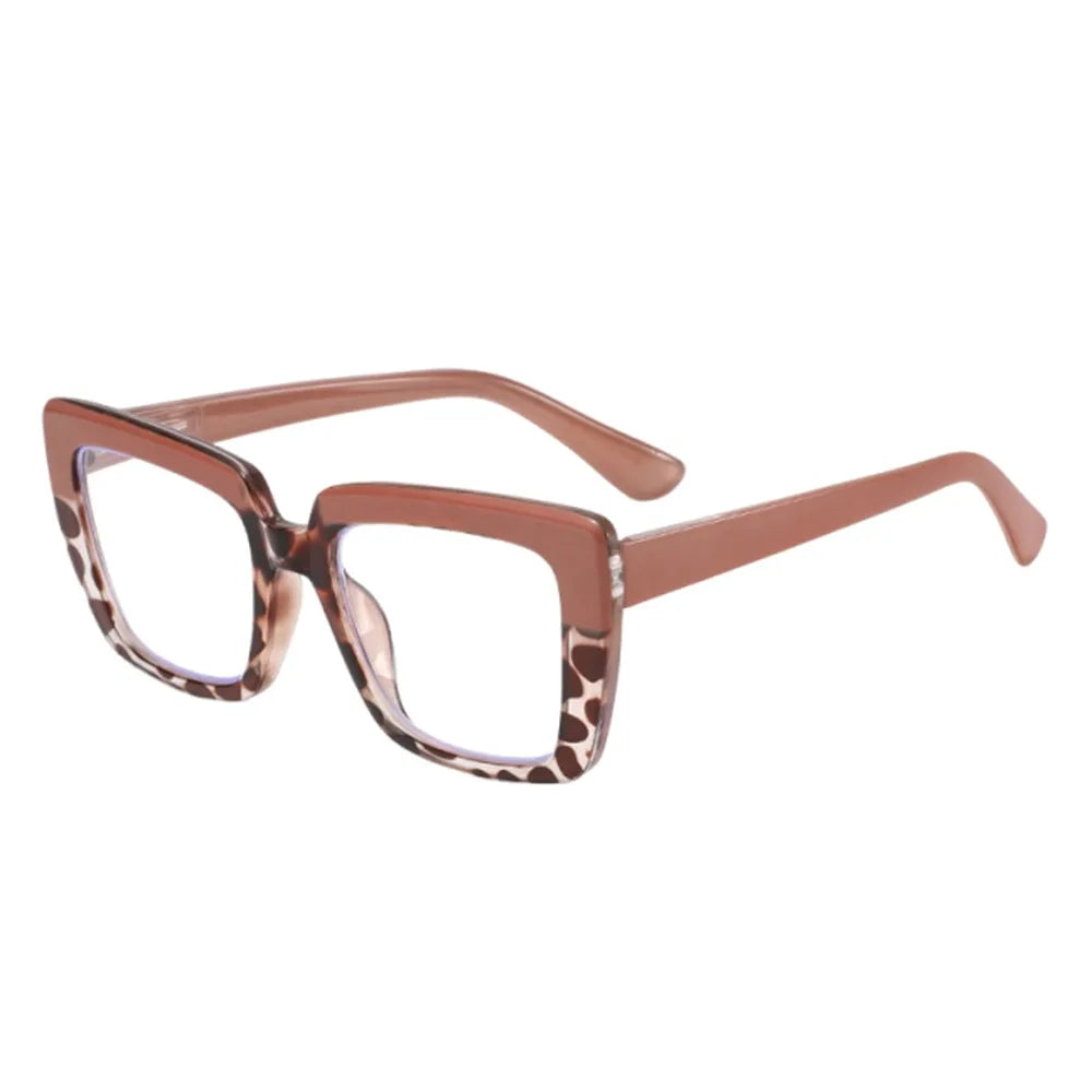 Blue Light Blocking Reading Glasses – Large Frame Ultralight Reading Glasses SWANS Leopard Strength 300