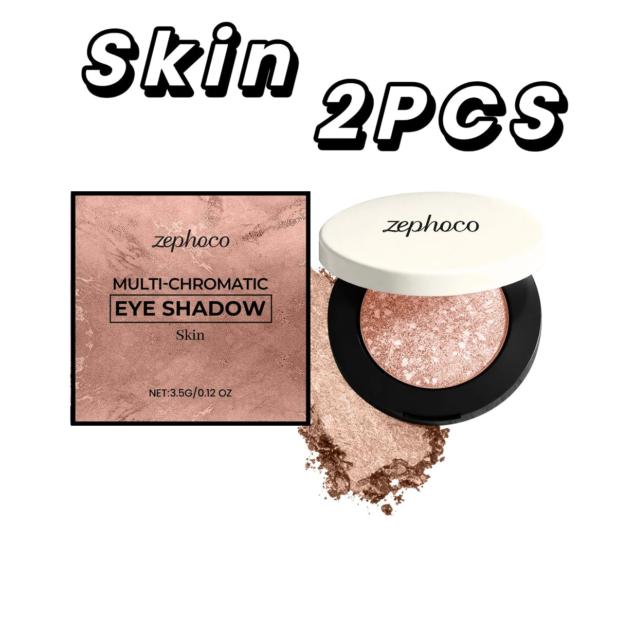 Zephoco 4-Color Eyeshadow Palette – Shimmer Matte Glitter Eyeshadow Palette SWANS Skin 2PCS