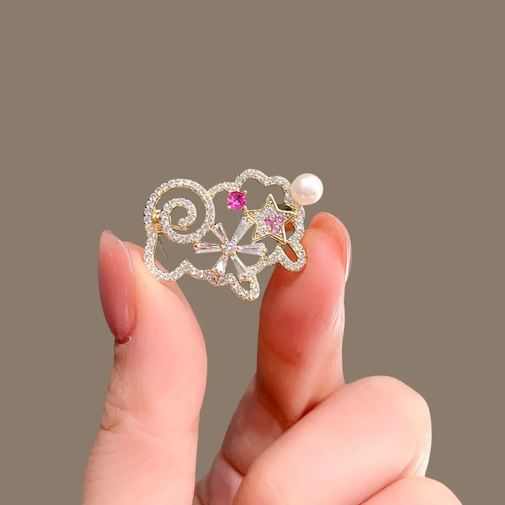 Hollow Sheep Rhinestone Brooch – Gold-Tone Fashion Pin Fashion Brooch Pin SWANS Hollow Lamb Brooch