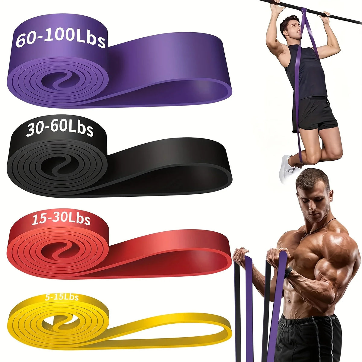 Heavy Tension TPE Resistance Band – Stackable Anti-Snap Gym Resistance Band SWANS